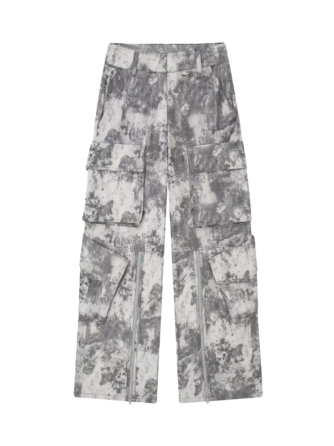 Ayuuki French Loose Pocket Printed Mid-rise Cargo Pants