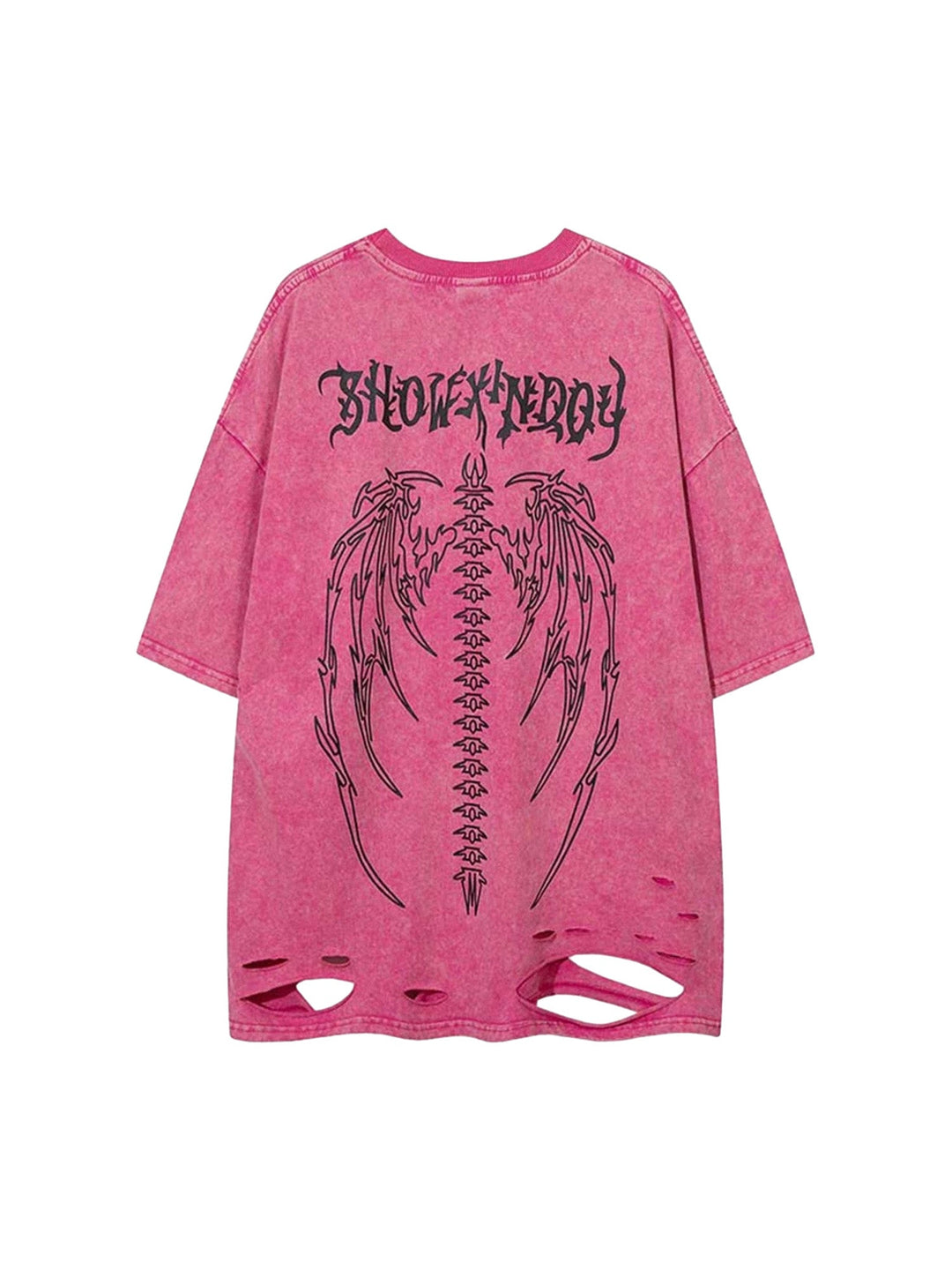 Ayuuki Skeleton Wings Print Raglan T-Shirt