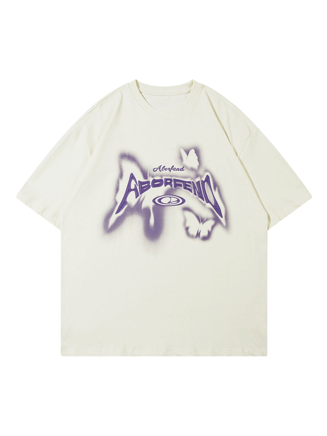 Ayuuki Butterfly Letter Inkjet Hip-hop Print T-shirt