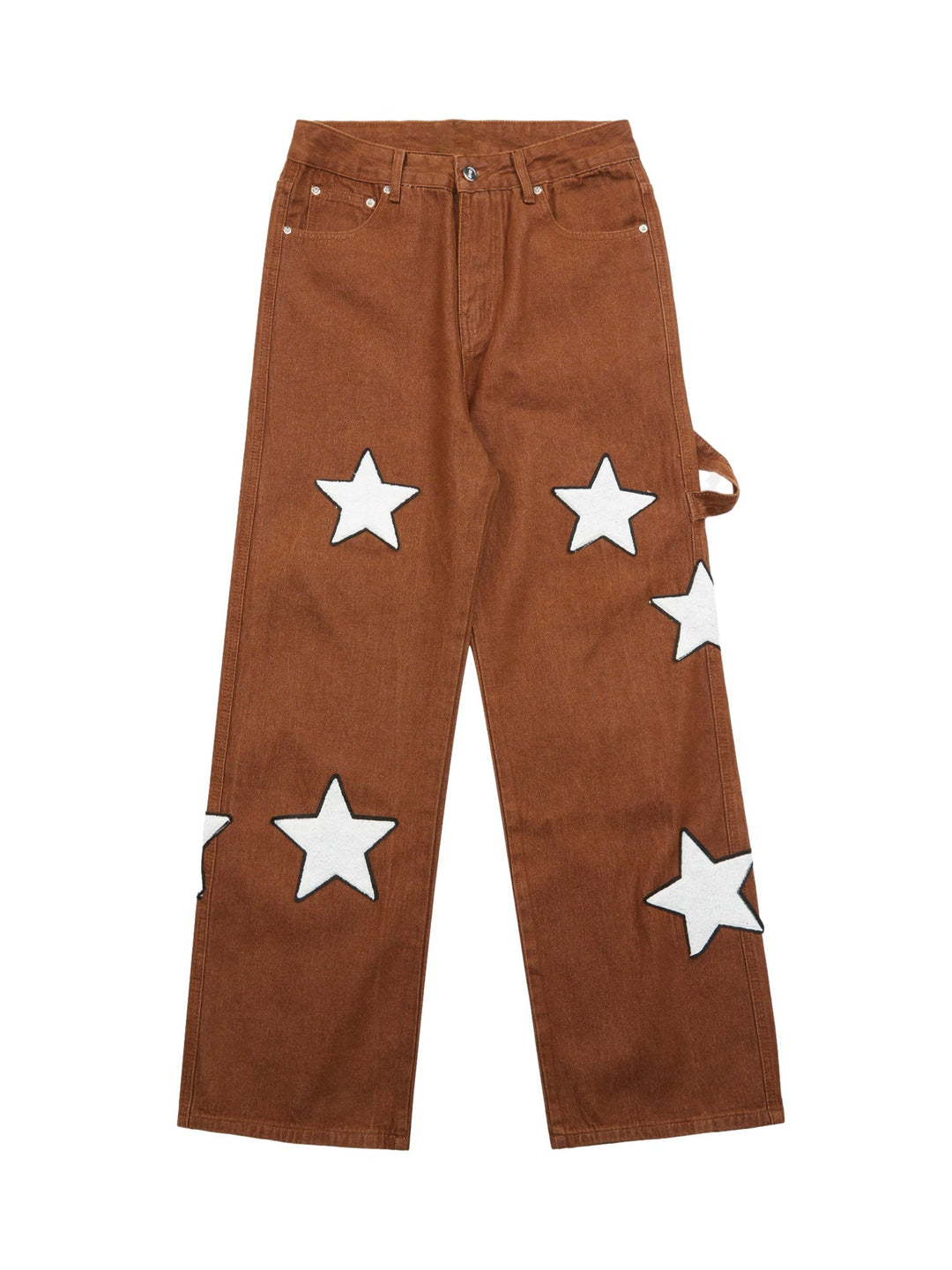 Ayuuki American Retro Embroidered Five-pointed Star Jeans