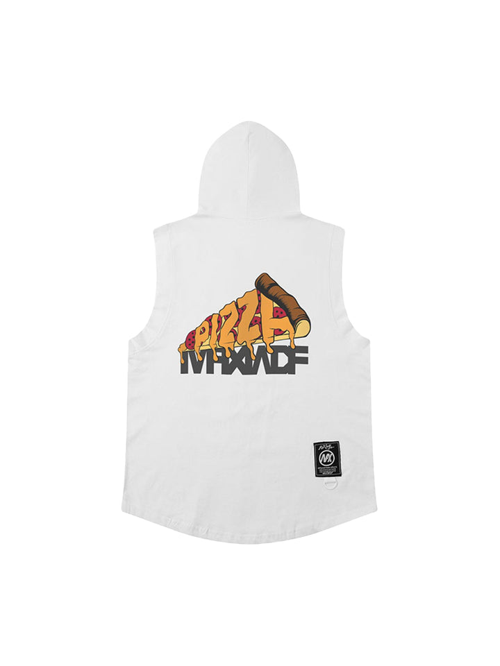 Ayuuki Hip-hop Cartoon Printed Hooded Vest