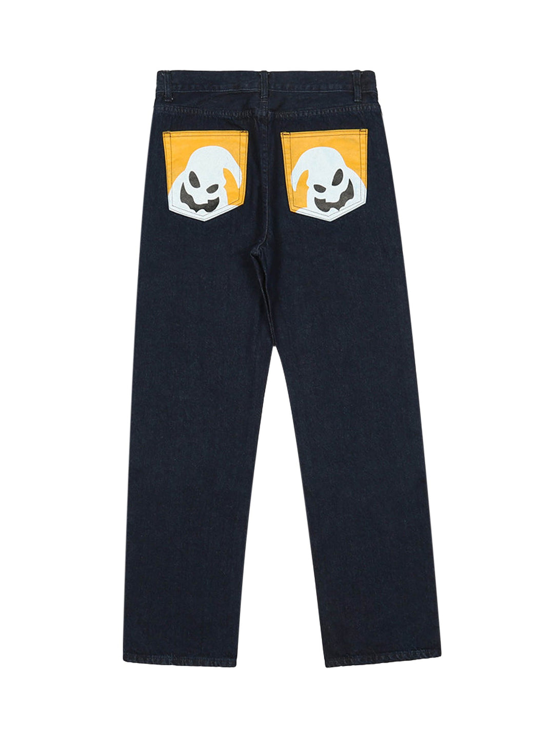 Ayuuki Cartoon Pocket Print Washed Jeans