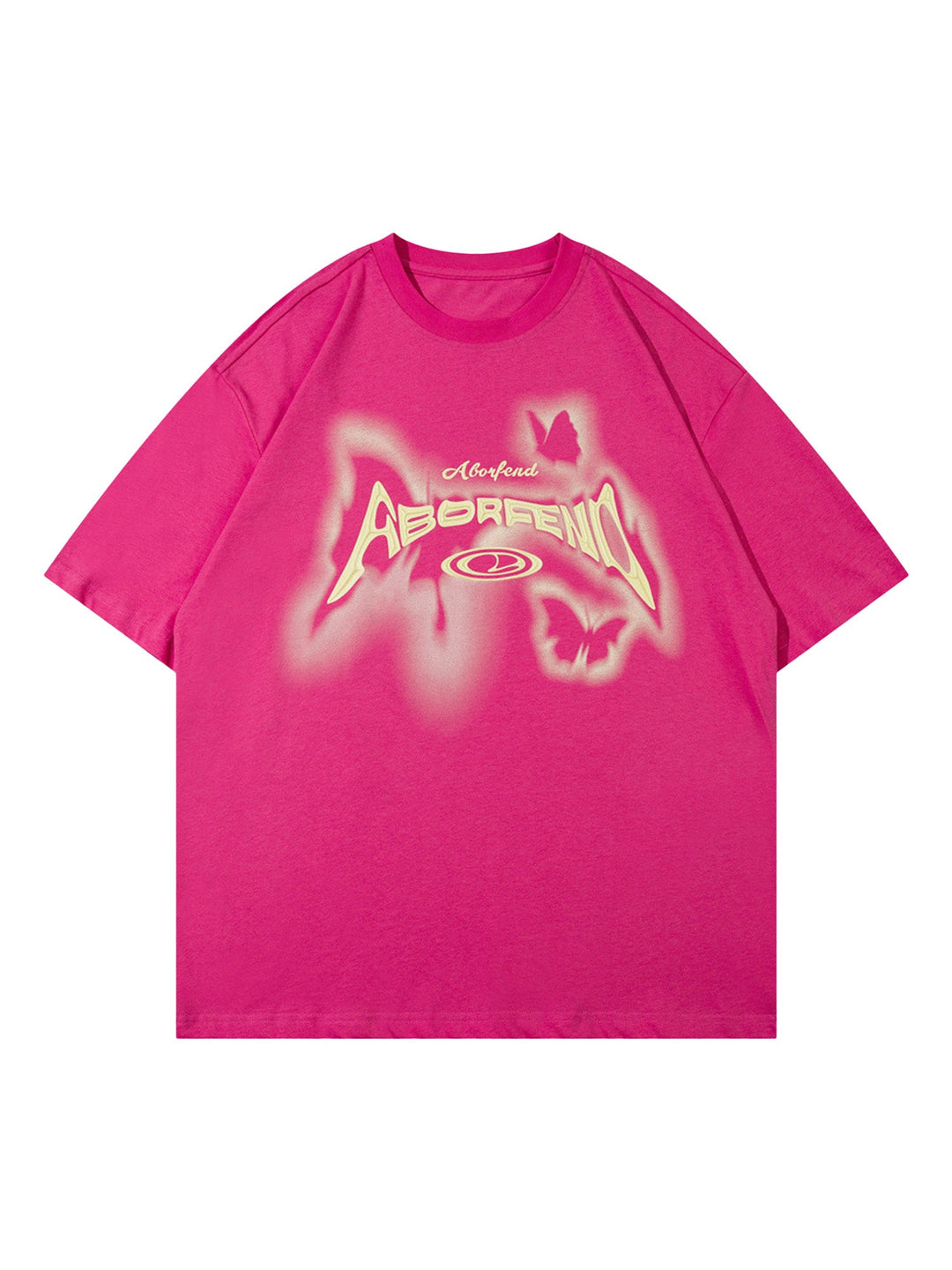 Ayuuki Butterfly Letter Inkjet Hip-hop Print T-shirt