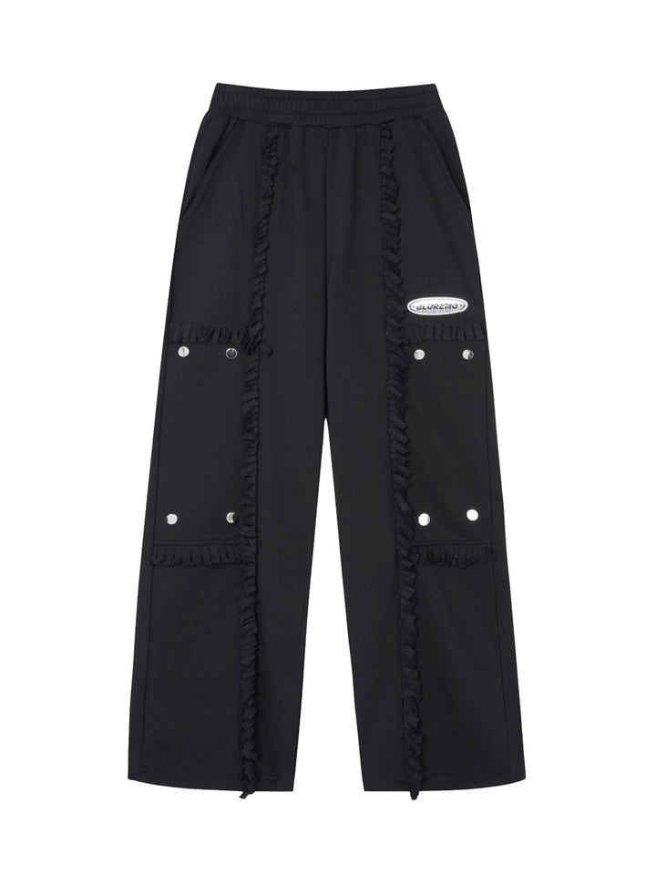 Ayuuki High Street Spliced Button Patchwork Pants