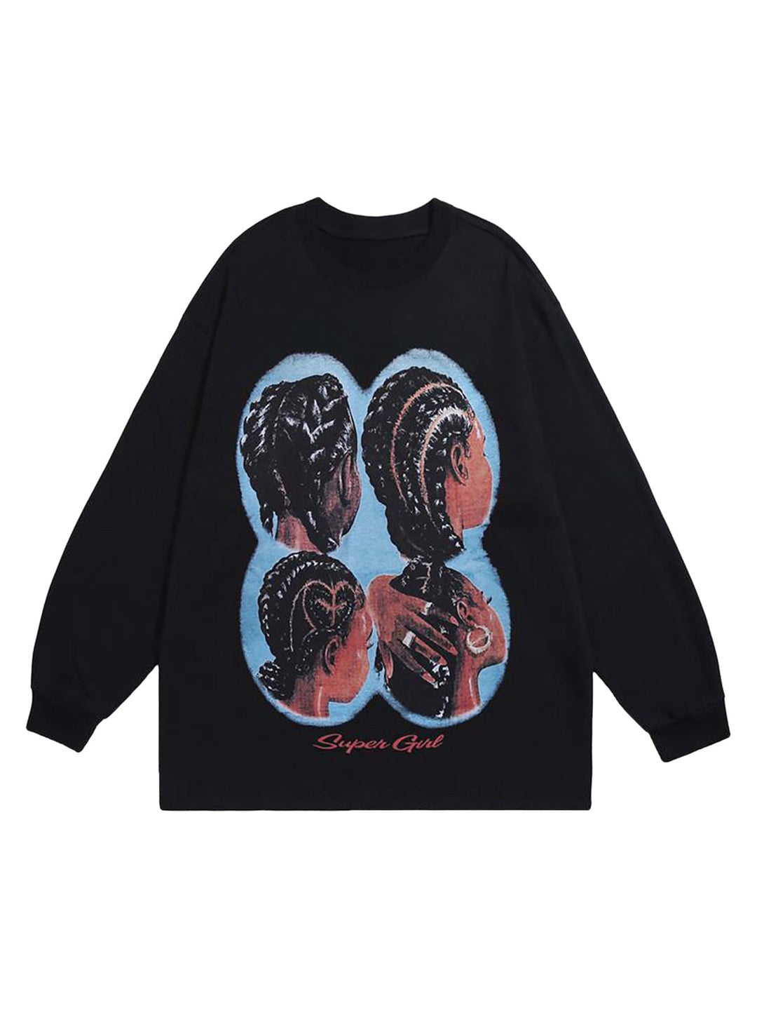 Ayuuki Hiphop Spoof Print Long Sleeve T-shirt - 1675