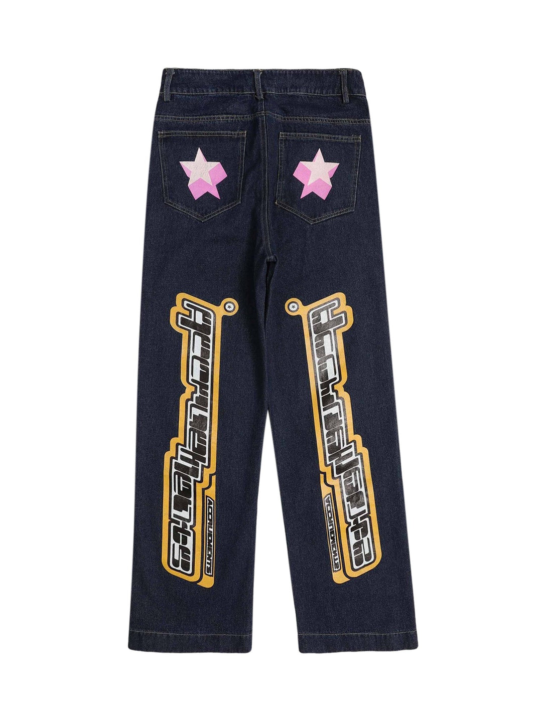 Ayuuki Star Letter Print Jeans