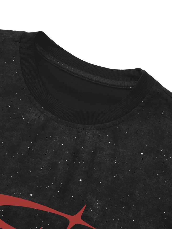 Ayuuki Starry Sky Printed Street Rap T-Shirt