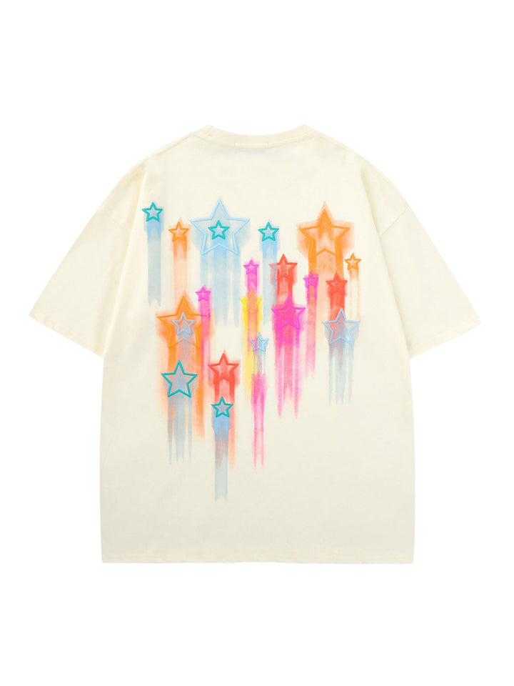 Ayuuki Colorful Full Of Stars Printed T-shirt