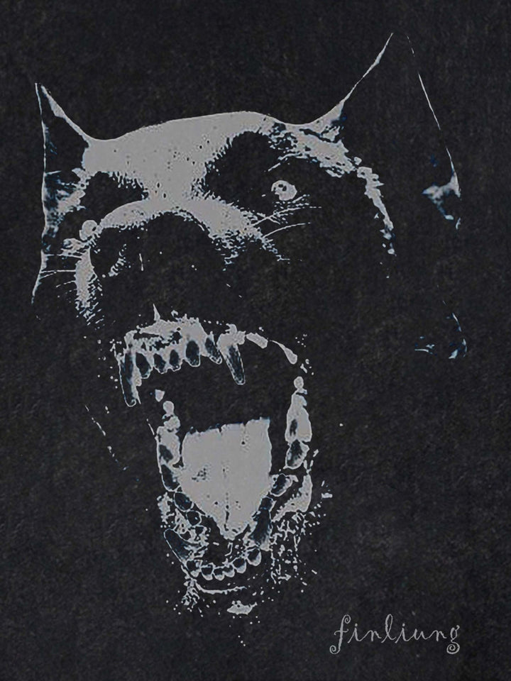 Ayuuki Doberman Print Washed T-shirt - 1856