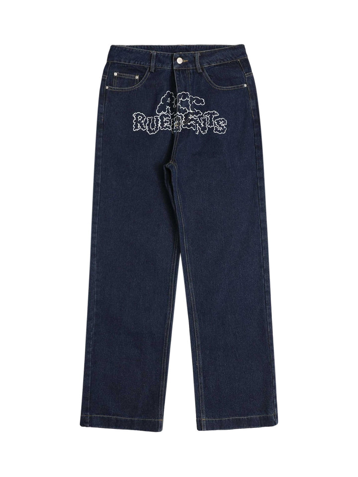 Ayuuki Star Letter Print Jeans