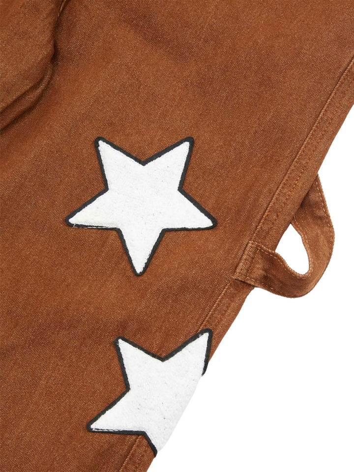 Ayuuki American Retro Embroidered Five-pointed Star Jeans