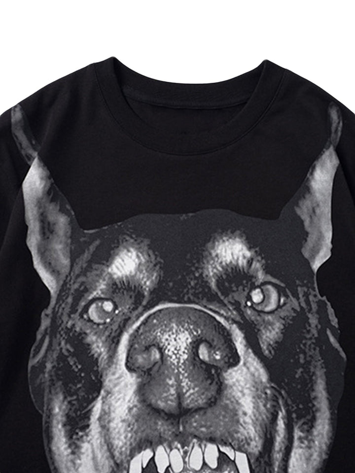 Ayuuki 3D Printed Doberman Dog Head Hip Hop T-shirt - 2063