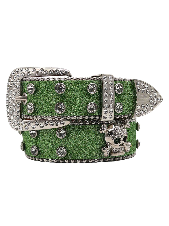 Ayuuki Rhinestone Skull Belt