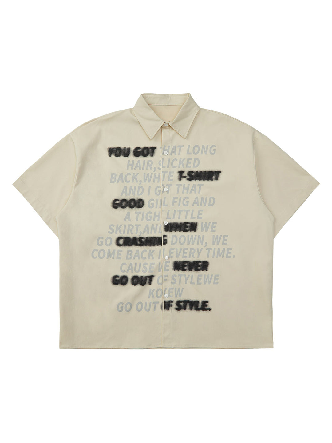 Ayuuki Street Letter Print Short Sleeve Shirt