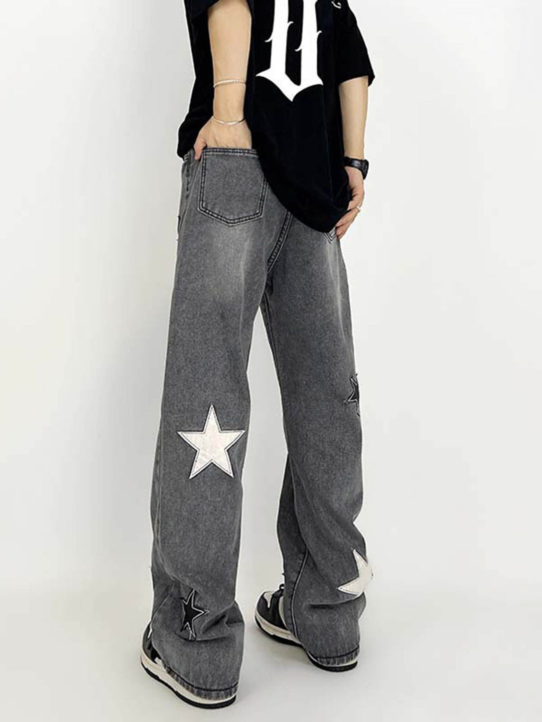 Ayuuki Star Patch Embroidery Jeans