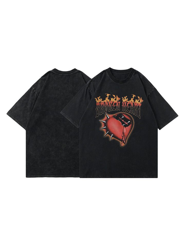 Ayuuki High Street Heart-print Dark T-shirt