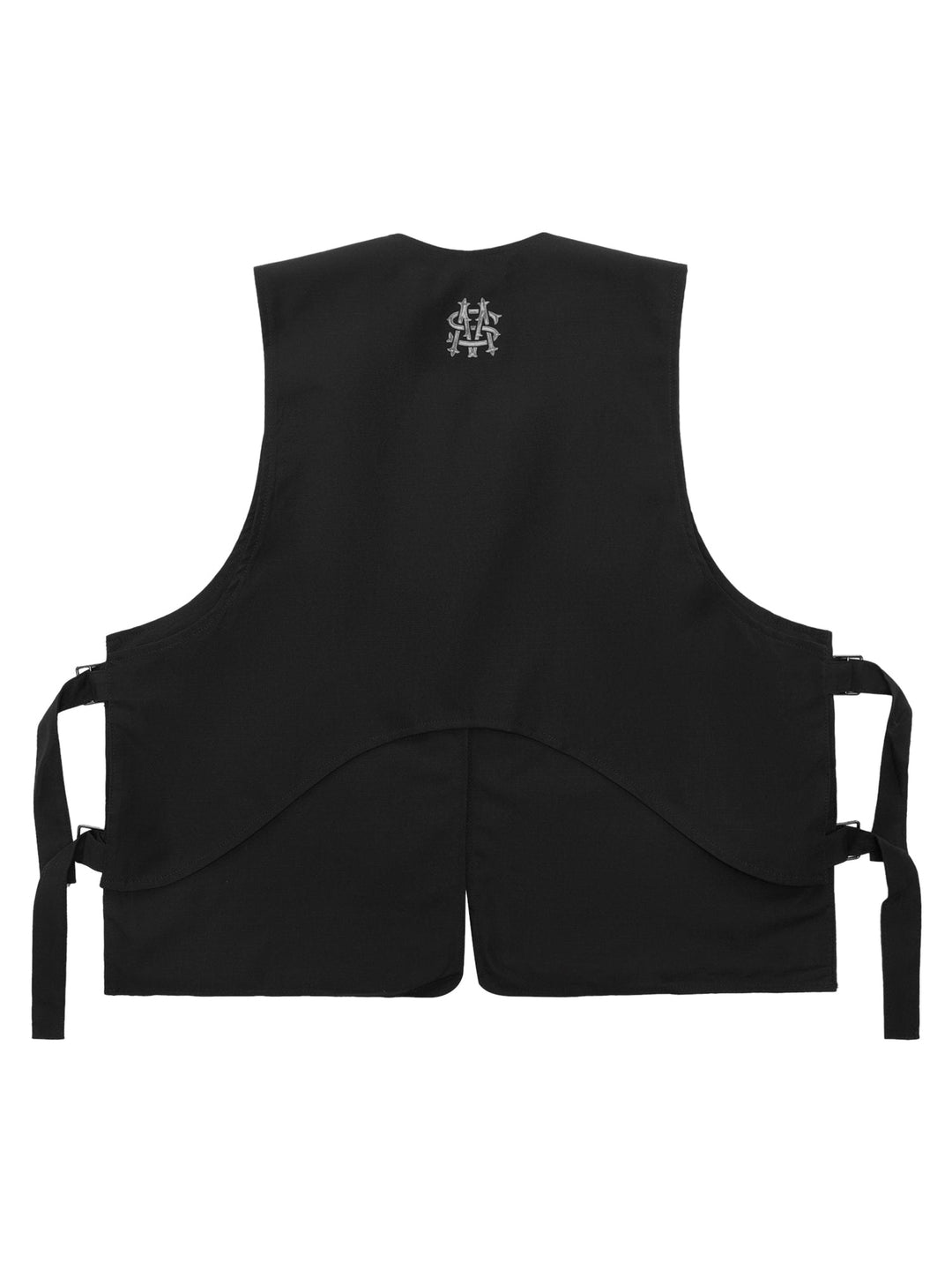 Ayuuki Skeleton Print Padded Cargo Vest -1201