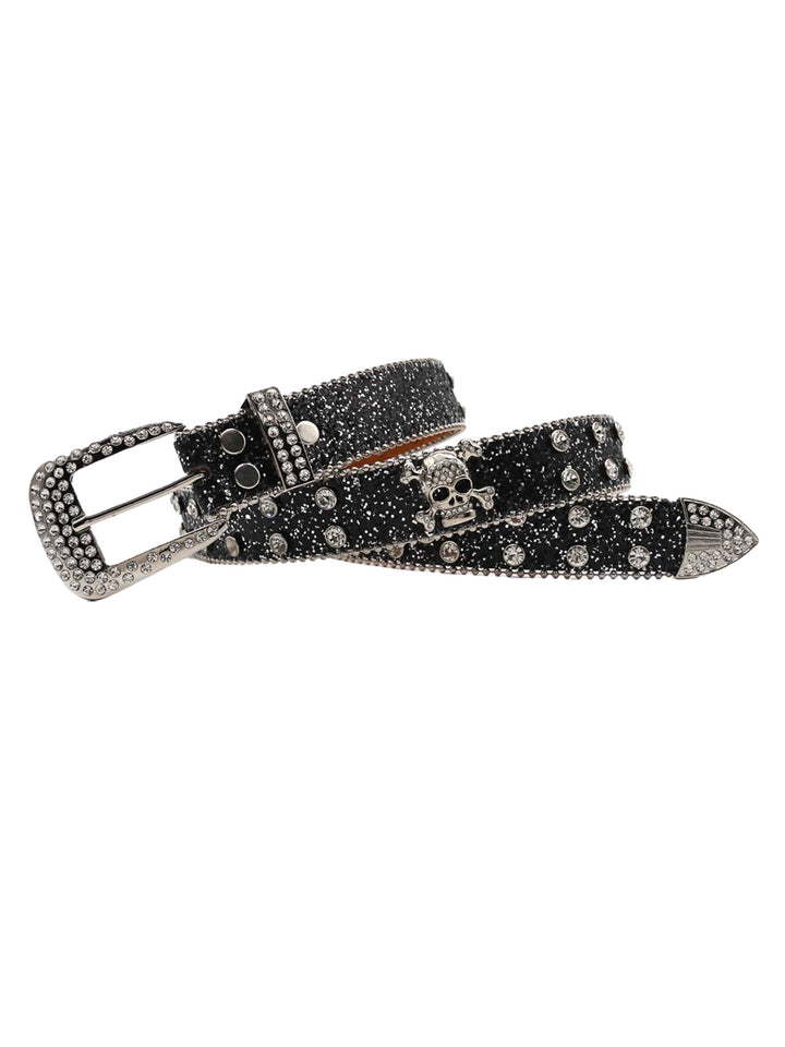 Ayuuki Rhinestone Skull Belt