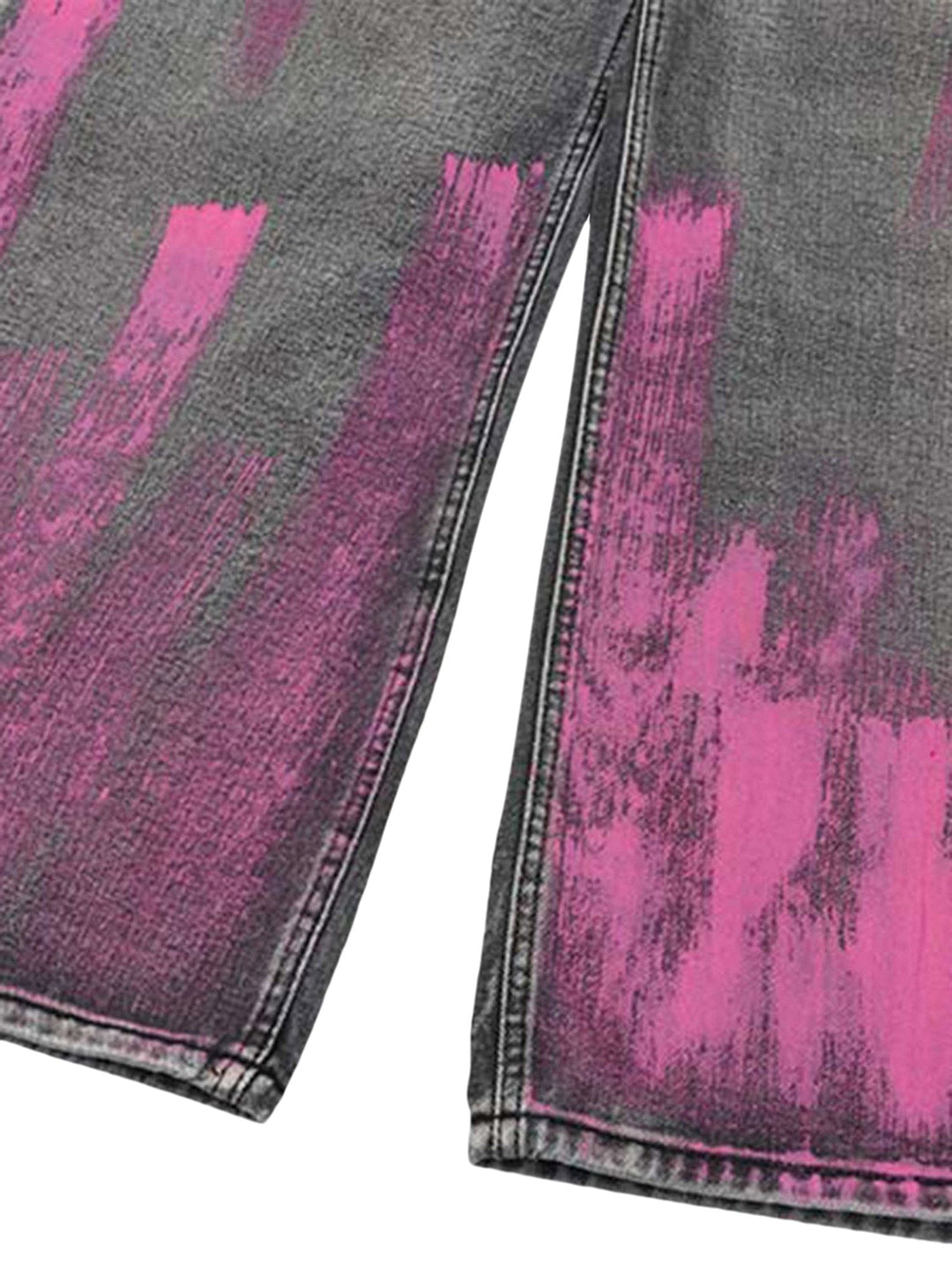 Graffiti Distressed Washed Baggy Jeans