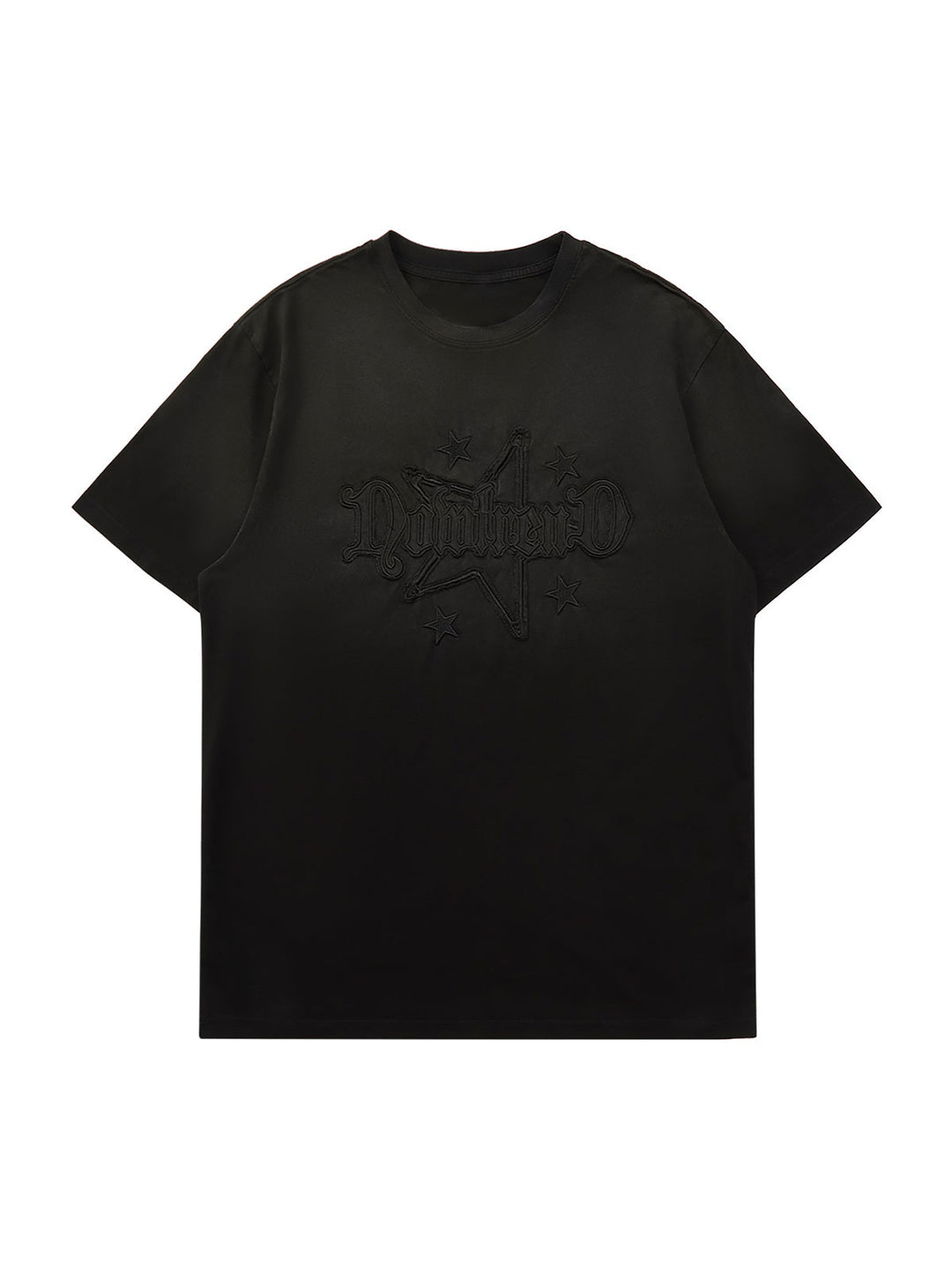 Ayuuki Retro Street Gradient Star Embroidery Rap T-Shirt