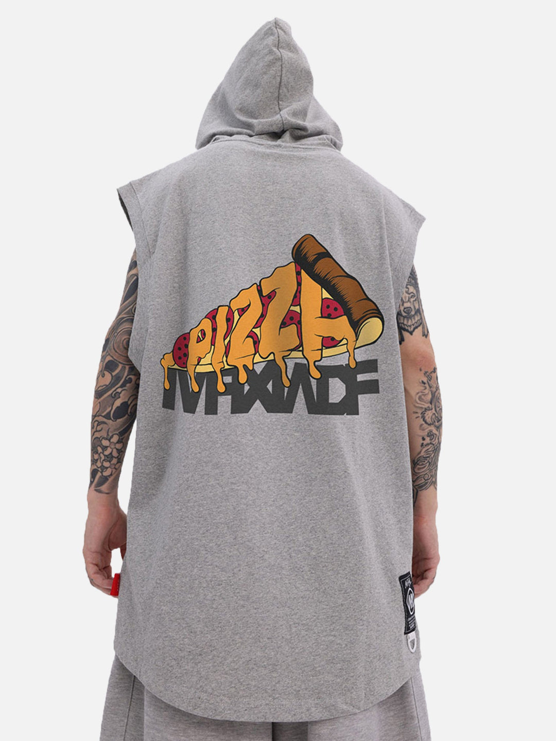 Ayuuki Hip-hop Cartoon Printed Hooded Vest