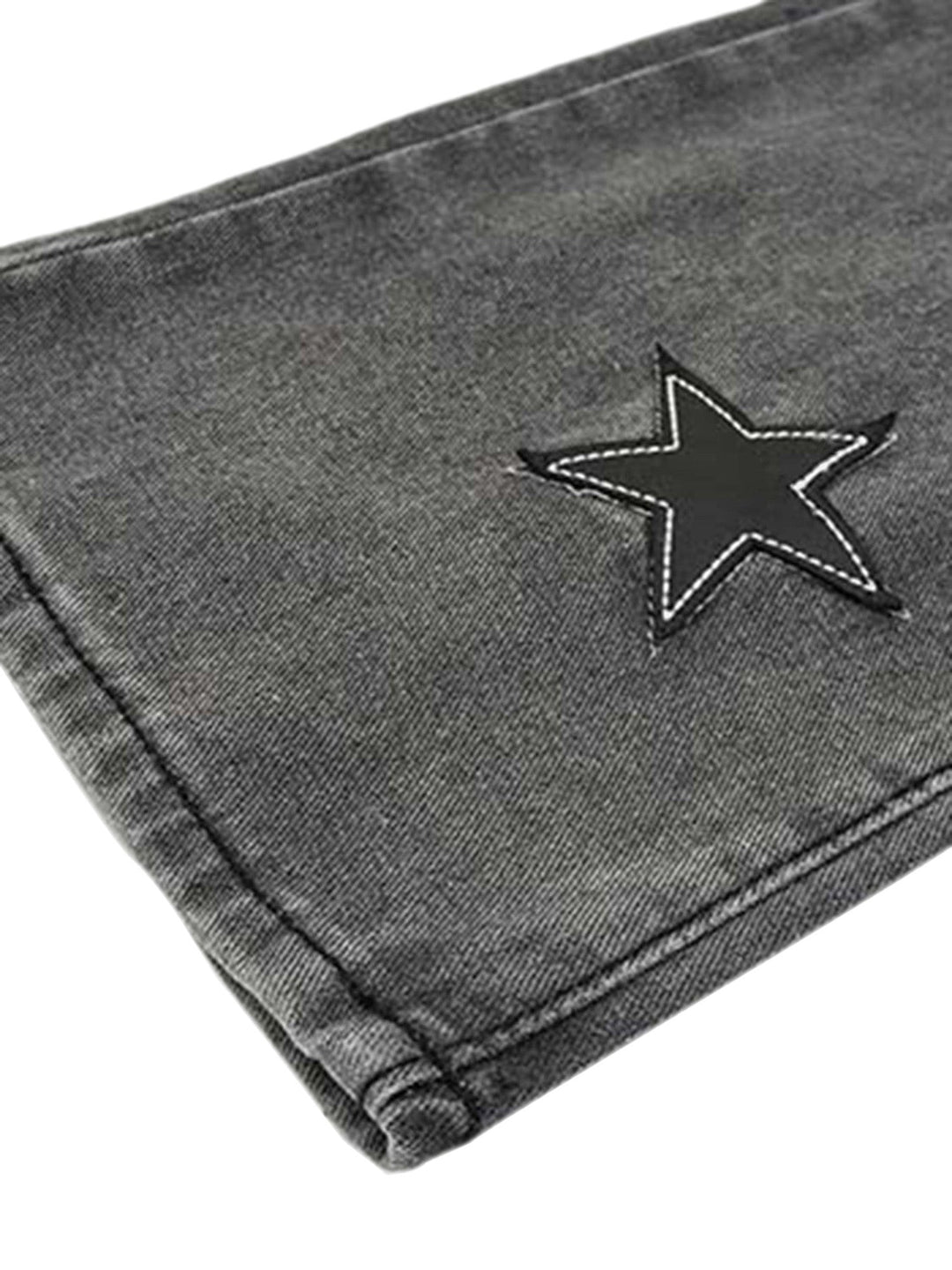 Ayuuki Star Patch Embroidery Jeans