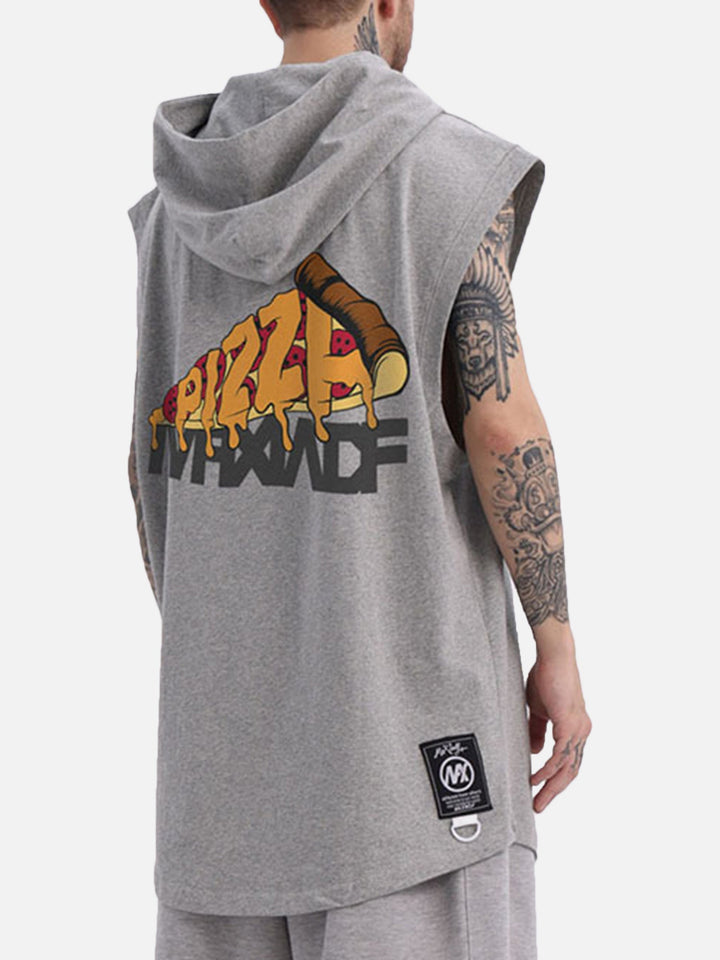 Ayuuki Hip-hop Cartoon Printed Hooded Vest