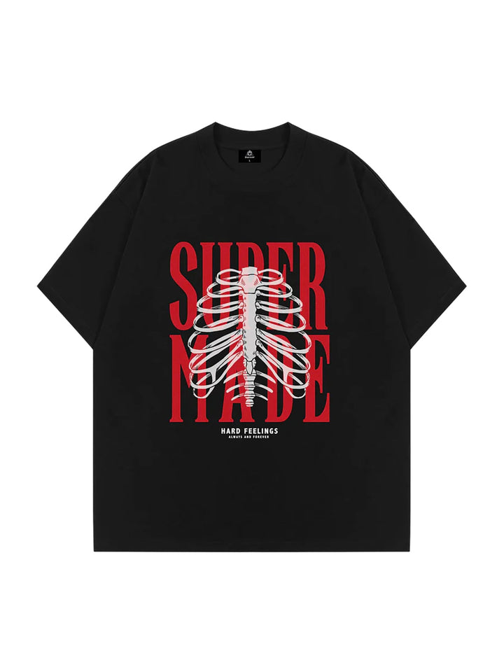 Ayuuki Skull Printed Logo Design T Shirt -1159