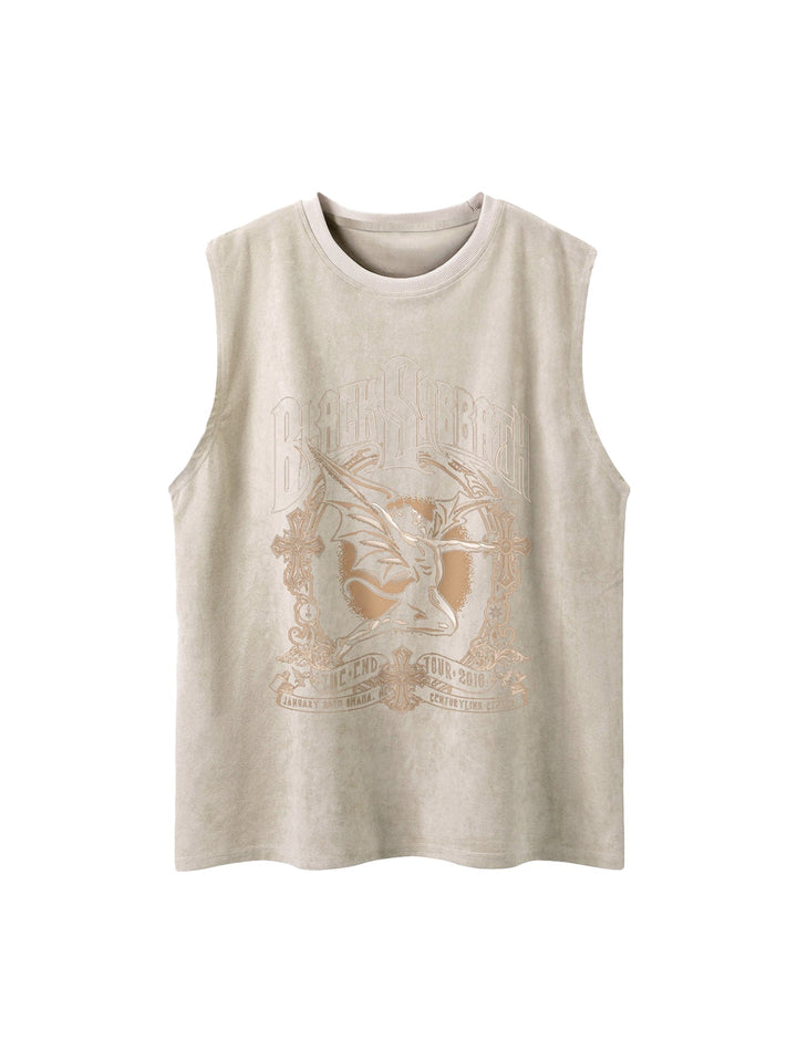 Ayuuki Printed Crew Neck Casual Vest