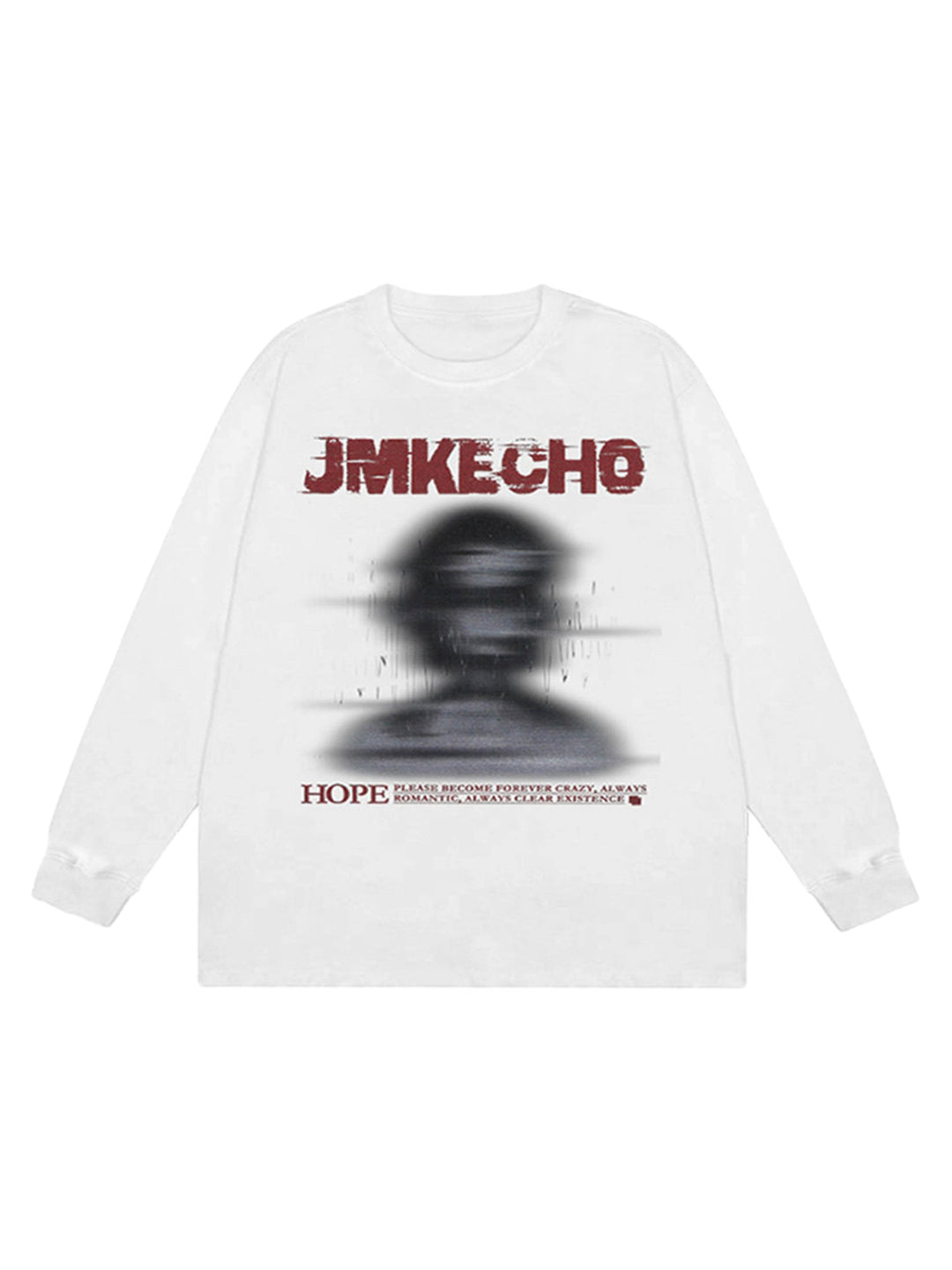 Ayuuki Blurred Silhouette Print Long Sleeve T-shirt