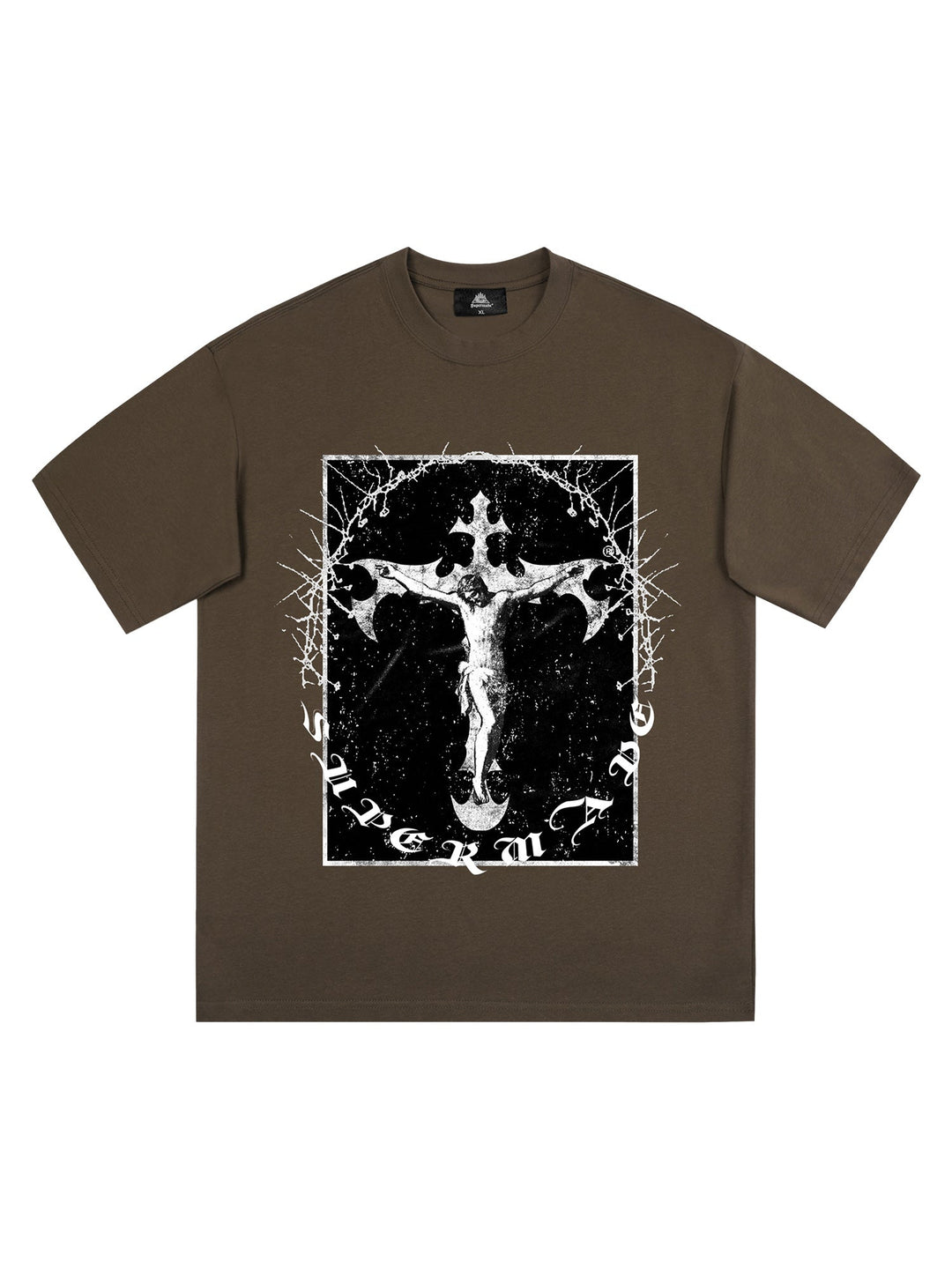 Ayuuki Retro Street Jesus Cross Print T-Shirt