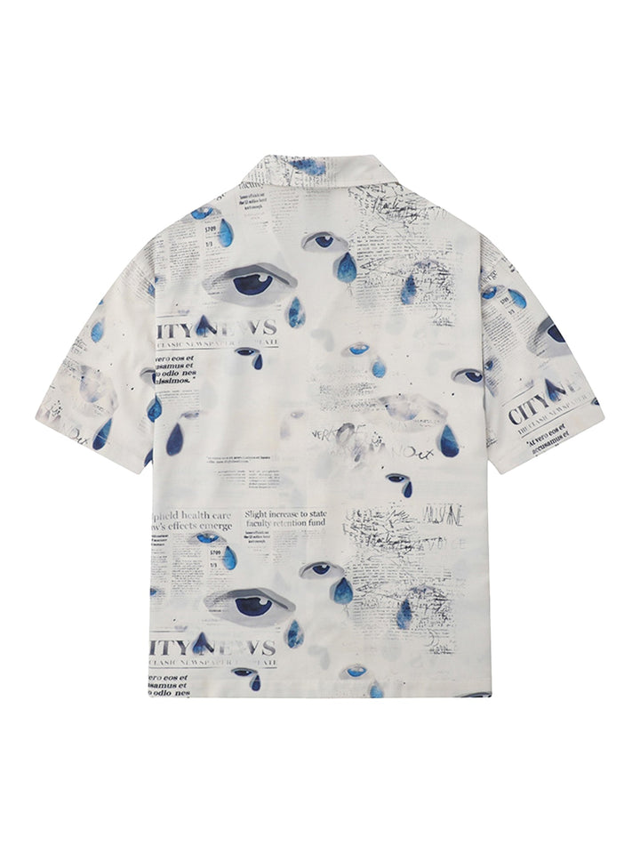 Ayuuki American Hip Hop Eye Print Shirts