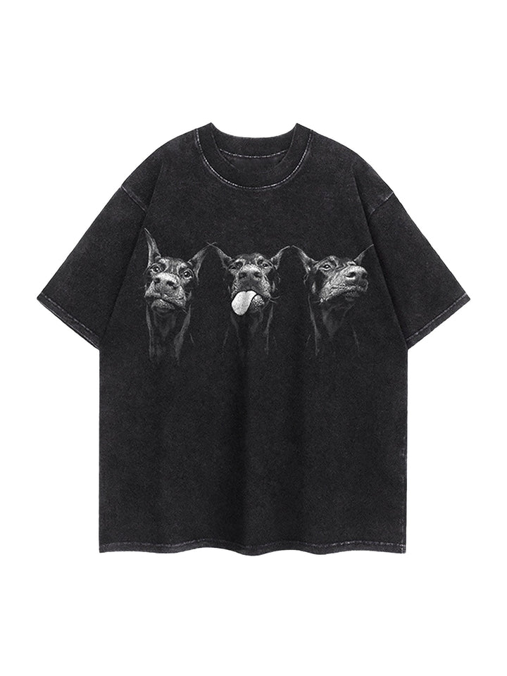 Ayuuki Doberman Print Washed Vintage T-shirt