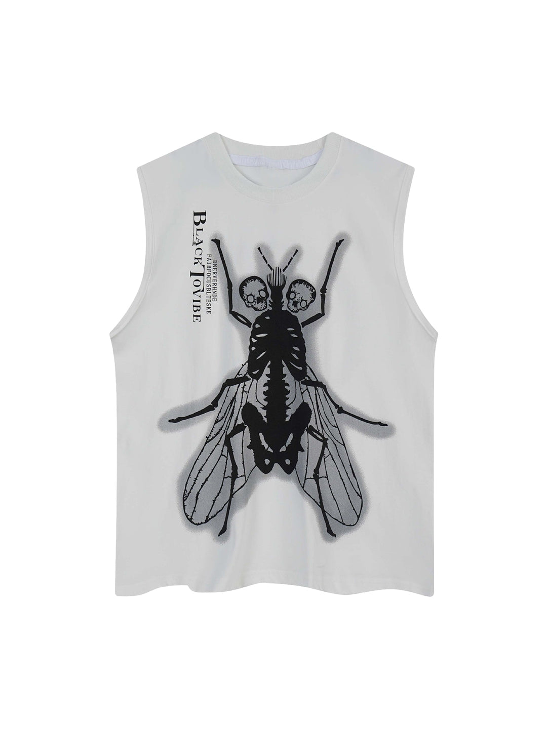 Golden Cicada Skull Skeleton Printed Vest