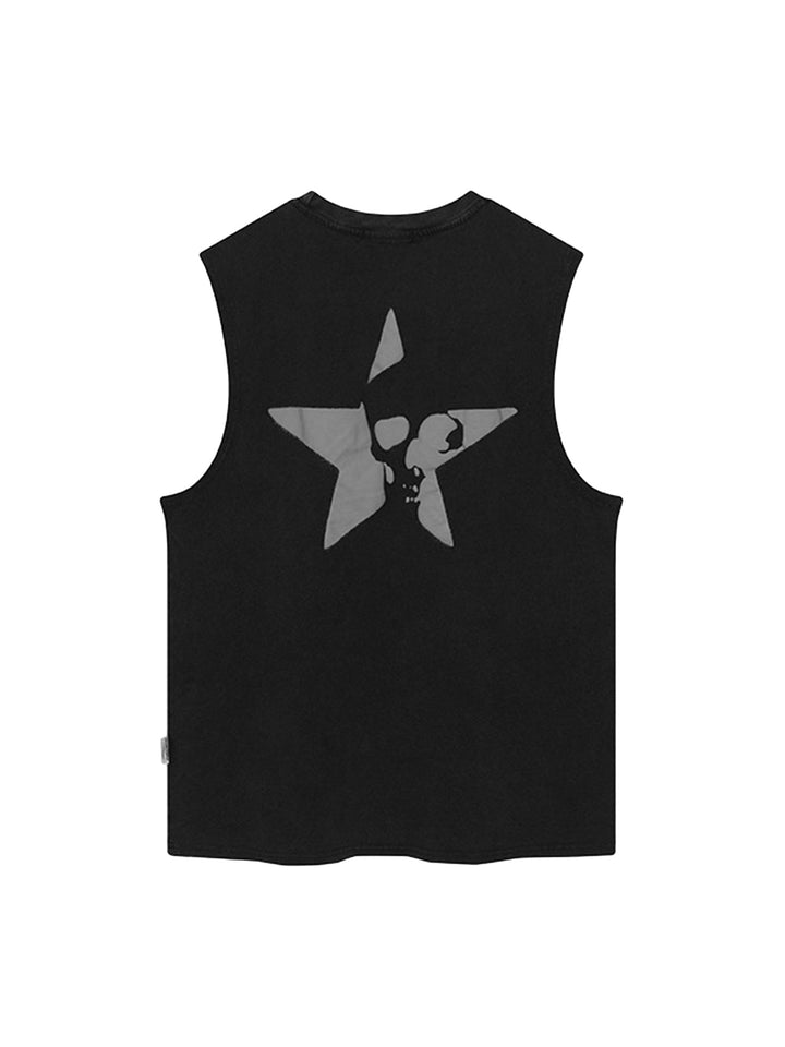 Ayuuki Retro Hip-hop Foam Printed Star Vest