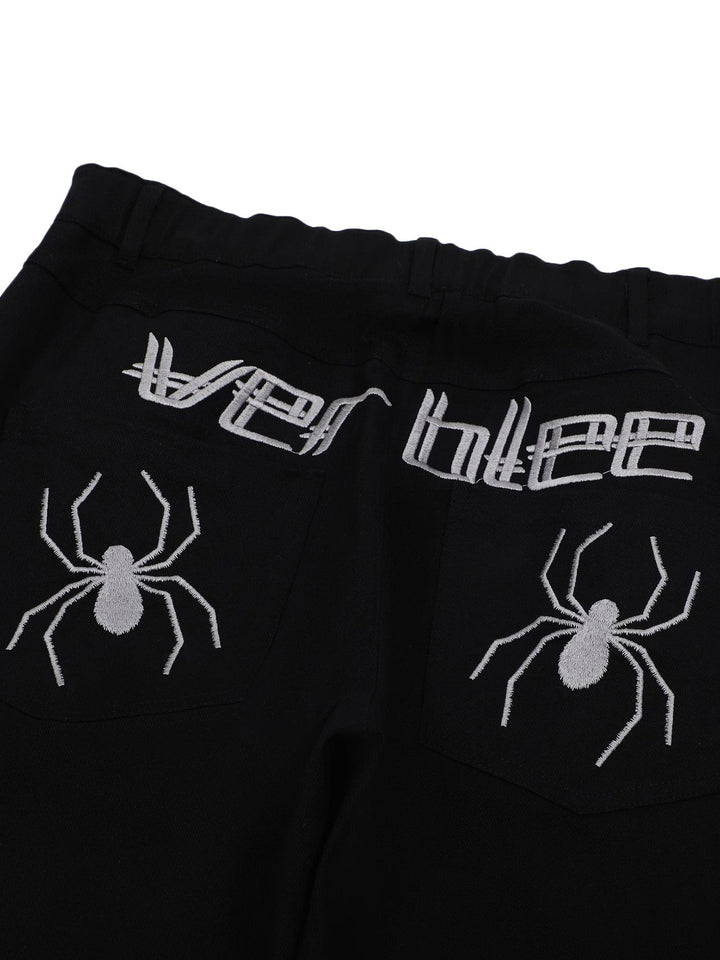 Ayuuki Street Spider Printed Zipper Casual Pants