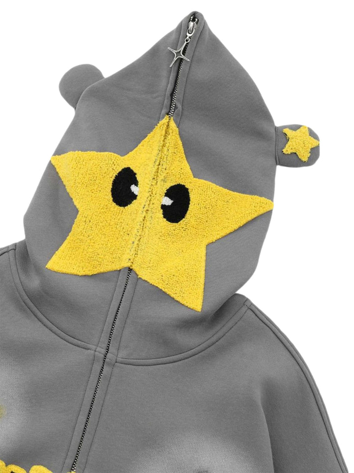 Ayuuki Star Embroidered Hooded Sweatshirt