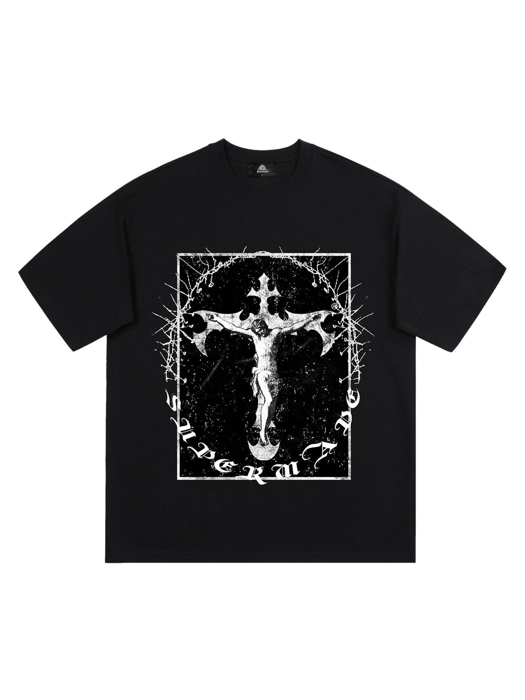 Ayuuki Retro Street Jesus Cross Print T-Shirt