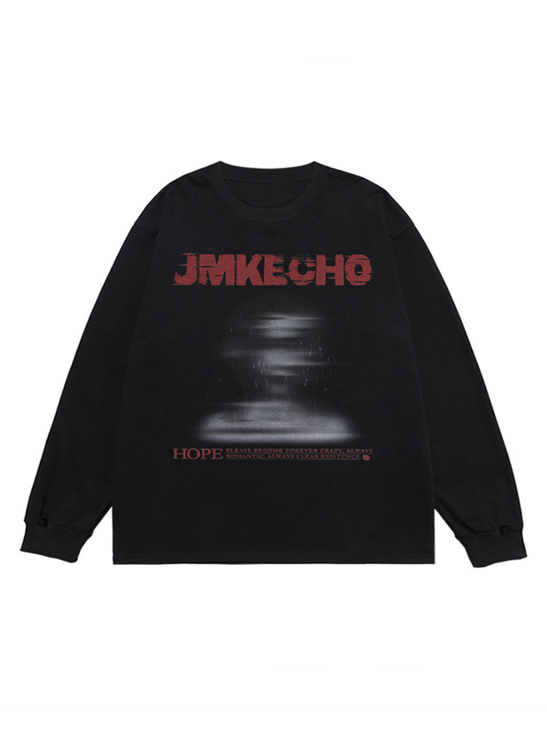 Ayuuki Blurred Silhouette Print Long Sleeve T-shirt