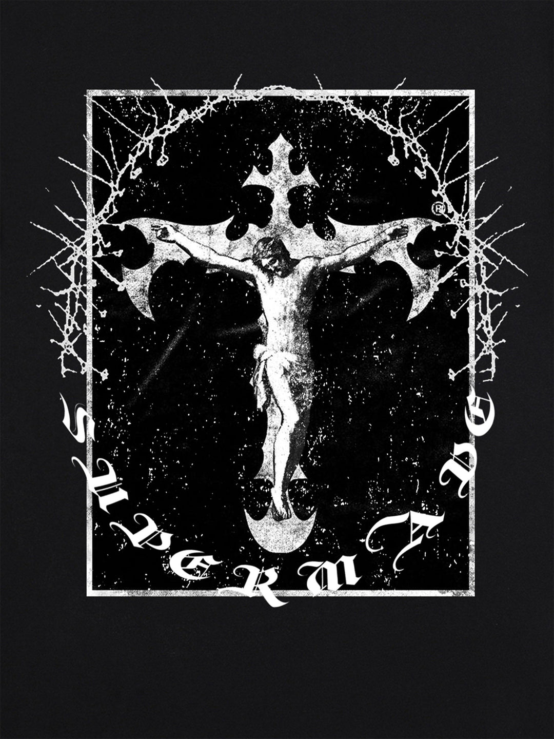 Ayuuki Retro Street Jesus Cross Print T-Shirt