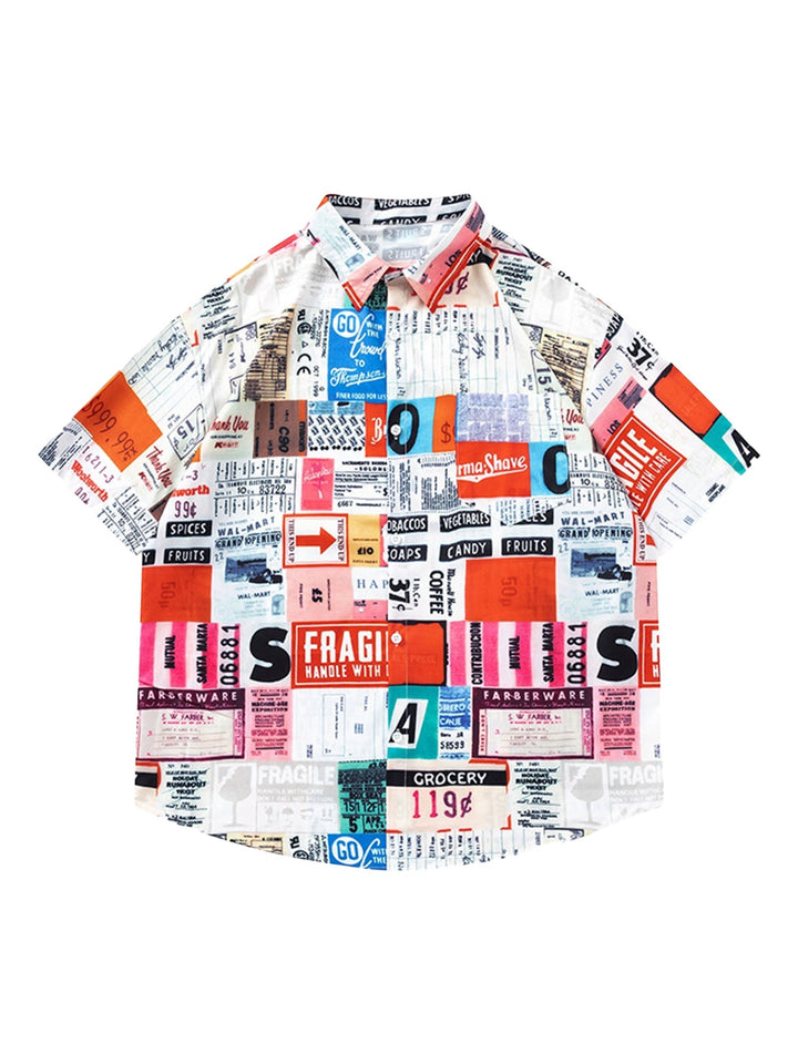 Ayuuki Street Full Printed Short-sleeved Shirts