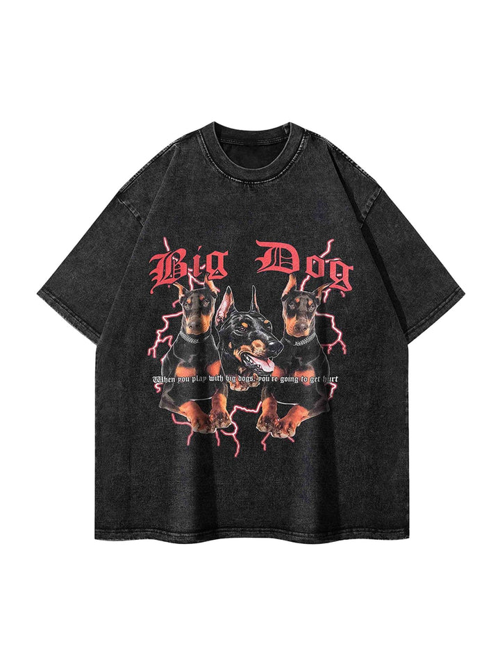 Ayuuki Doberman Pinscher Print Washed Out T-shirt