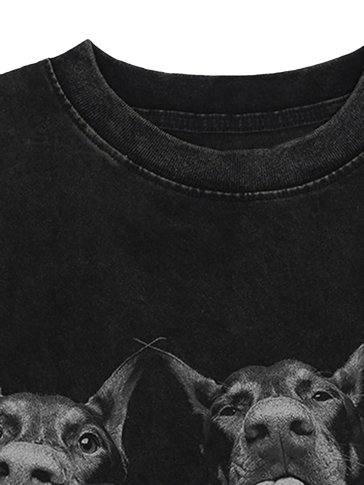 Ayuuki Doberman Print Washed Vintage T-shirt