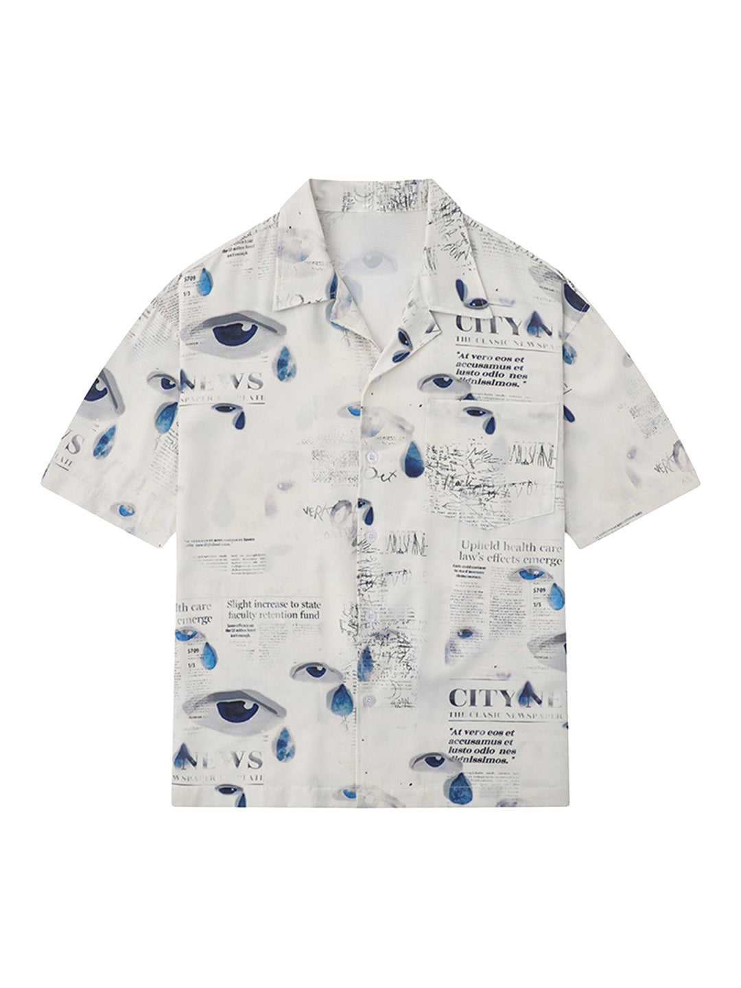 Ayuuki American Hip Hop Eye Print Shirts