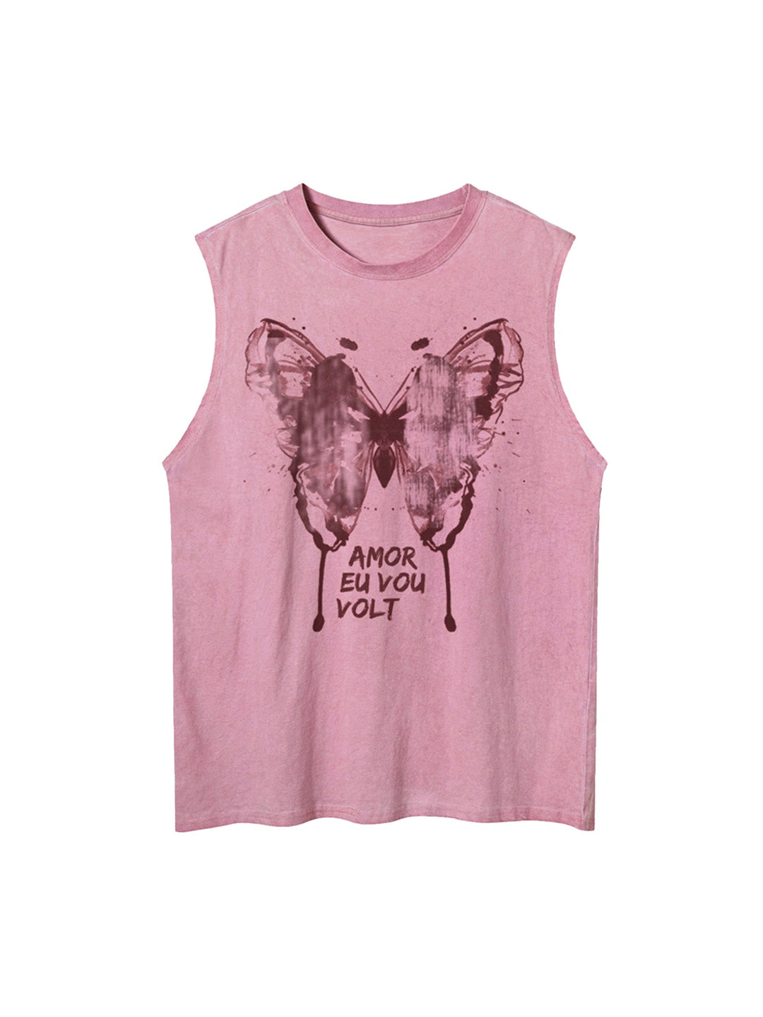 Ayuuki Washed Distressed Butterfly Print Vest