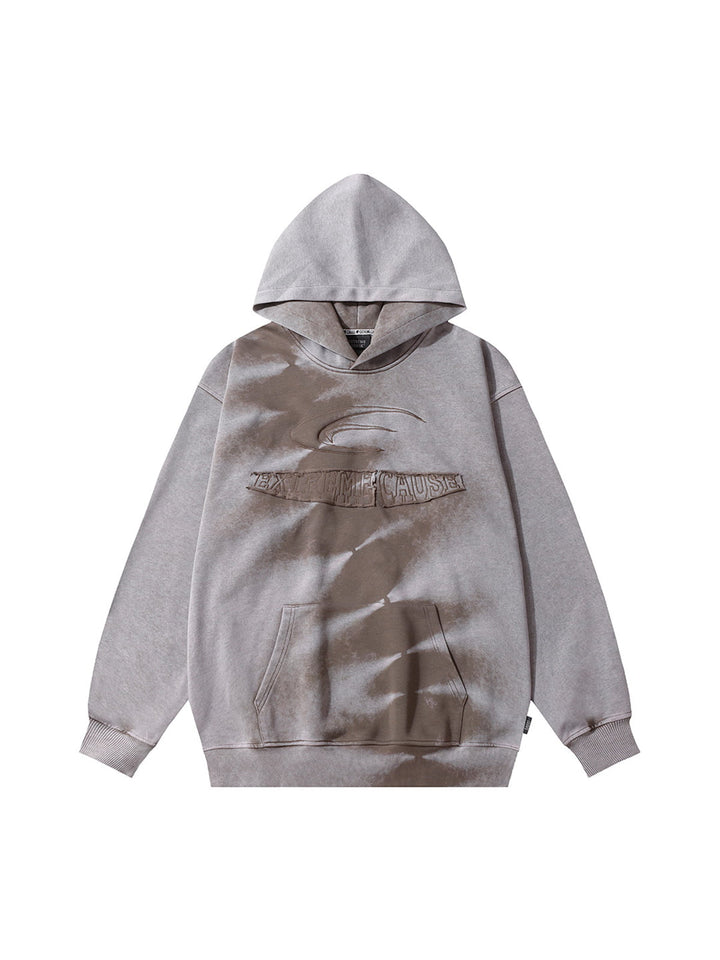 Ayuuki Tie-dye Contrasting Print Pullover Hoodie